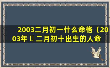 2003二月初一什么命格（2003年 ☘ 二月初十出生的人命运）